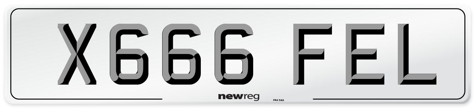 X666 FEL Number Plate from New Reg